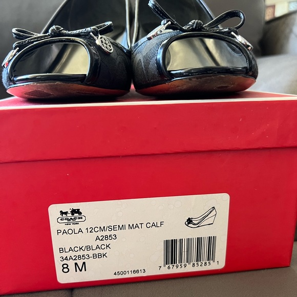 COACH ‘Paola’ wedge peep toed heels. - Picture 2 of 6